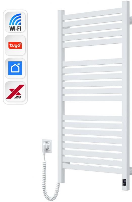 Рушникосушка Navin електрична Авангард Х, 1000х480х71мм, Wi-Fi, сталь, білий, ліве підключення