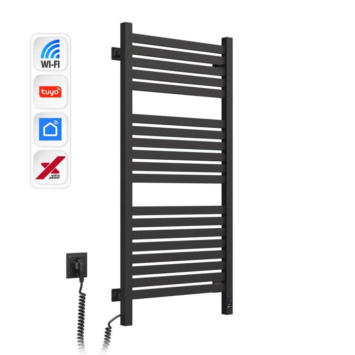 Рушникосушка Navin електрична Авангард Х, 1000х480х71мм, Wi-Fi, сталь, чорний муар, ліве підключення