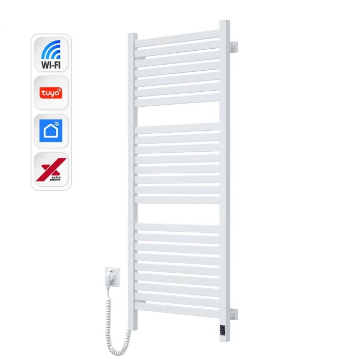 Рушникосушка Navin електрична Авангард Х, 1200х480х71мм, Wi-Fi, сталь, білий, ліве підключення