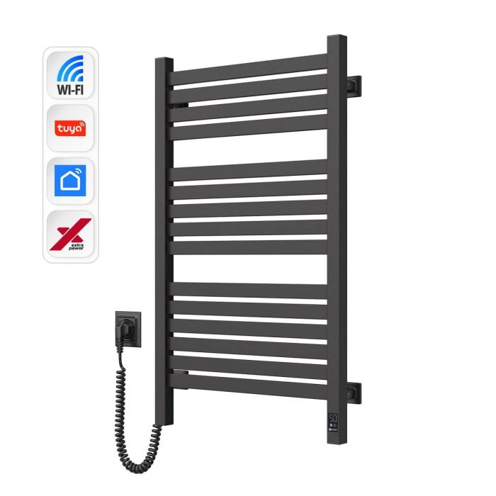 Рушникосушка Navin електрична Авангард Х, 800х480х71мм, Wi-Fi, сталь, чорний муар, ліве підключення