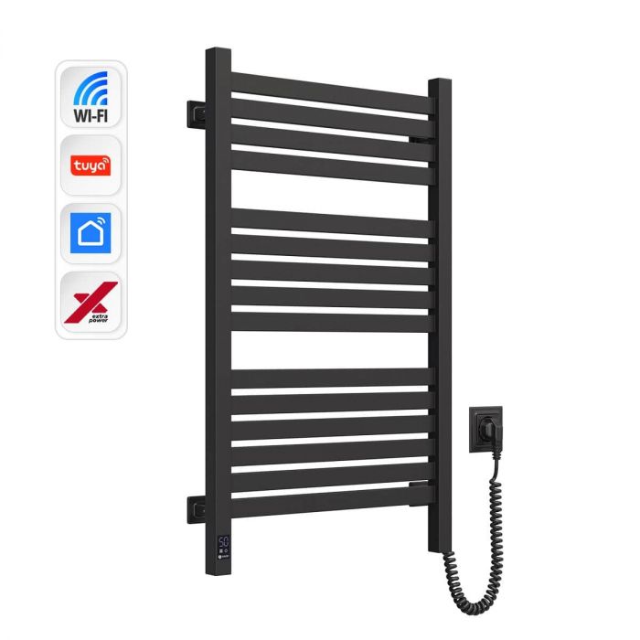 Рушникосушка Navin електрична Авангард Х, 800х480х71мм, Wi-Fi, сталь, чорний муар, праве підключення