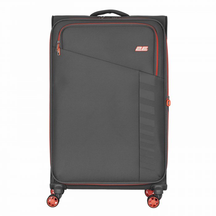 Валіза 2E, Trek, поліестер, велика, 97/117л, TSA, 4 колеса, EXP, сірий