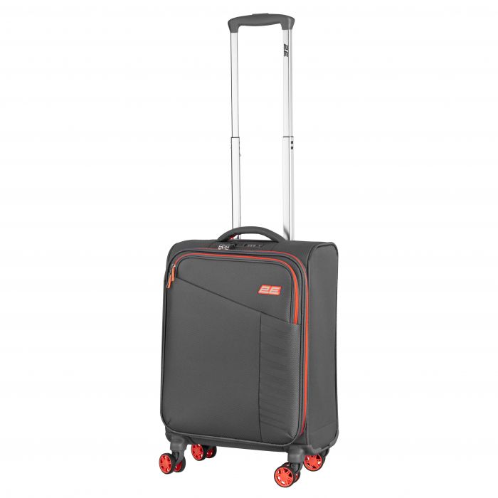 Валіза 2E, Trek, поліестер, мала, 35л, TSA, 4 колеса, сірий