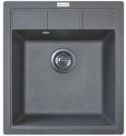 Мийка кухонна Adamant Brick, штучний камінь, квадрат, без крила, 460x515x200мм, чаша - 1, врізна, сірий
