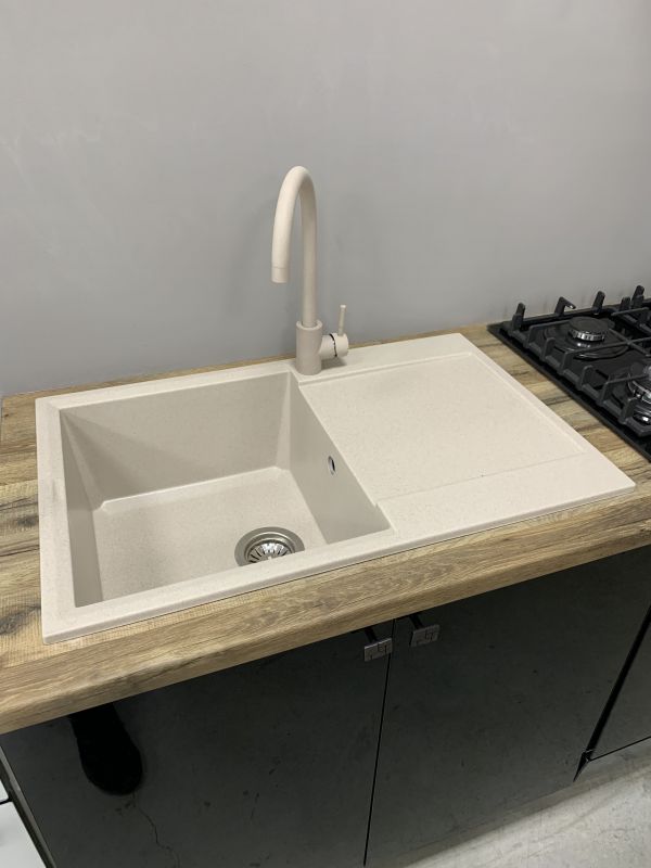 Мийка кухонна Adamant Horizon, штучний камінь, прямокут., з крилом, 780х495х230мм, чаша - 1, врізна, Avena