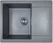 Мийка кухонна Adamant Minimal, штучний камінь, прямокут., з крилом, 615х495х200мм, чаша - 1, врізна, сірий