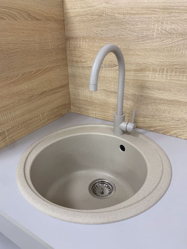 Мийка кухонна Adamant Sun, штучний камінь, кругла, без крила, 510x200мм, чаша - 1, врізна, Avena