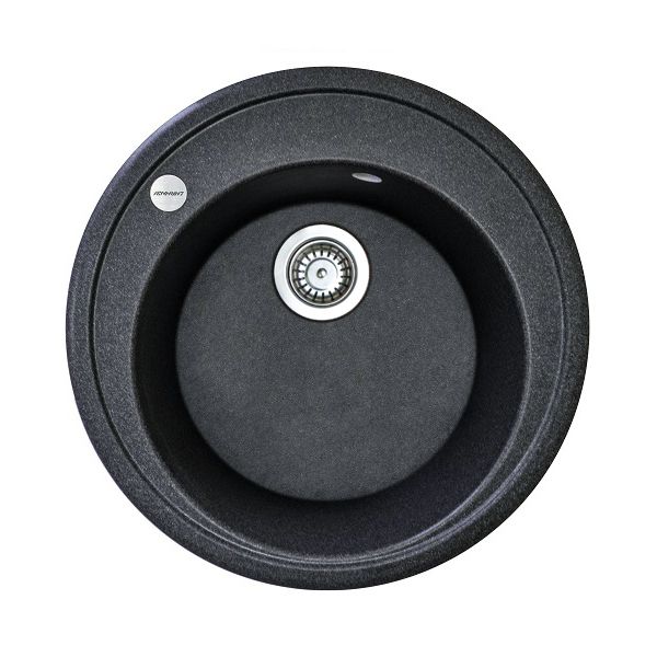 Набір кухонна Adamant Sun, штучний камінь, кругла, без крила, 510x200мм, чаша - 1, врізна, графіт + змішувач