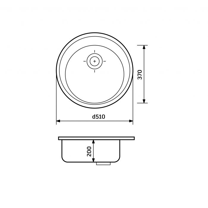 Набір кухонна Adamant Sun, штучний камінь, кругла, без крила, 510x200мм, чаша - 1, врізна, графіт + змішувач