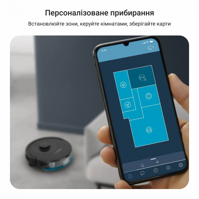Робот-пилосос Rowenta миючий X-Plorer Serie 85+, 6000ПаВт, h=9.7см, 0.26л, конт пил -0.29л, автон. робота до 270хв, самоочистка, чорний