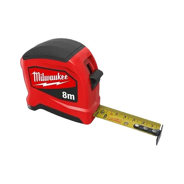 Рулетка Milwaukee SLIMLINE, 8мх25мм з фіксатором змотування, АБС-пластик
