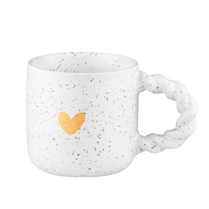 Чашка Ardesto My heart, 300мл, кераміка, сірий світлий
