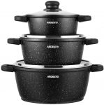 Набір посуду ARDESTO Gemini Anzio, 6 предметів, алюміній, чорний