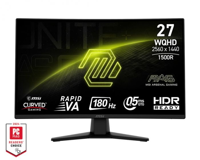 Монітор MSI 27" MAG 274CQF 2xHDMI, DP, Audio, VA, 2560x1440, 180Hz, 0.5ms, sRGB 128%, CURVED, AdaptiveSync