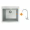 Набір кухонний Adamant Univer, штучний камінь, квадрат, без крила, 560х500х200мм, чаша - 1, врізна, Old stone + змішувач