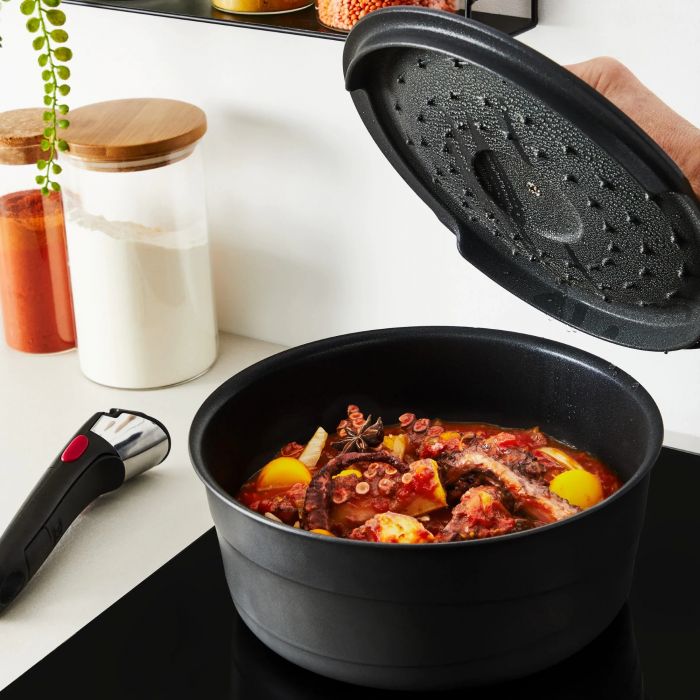 Набір посуду Tefal Ingenio Inspiration, 6 предметів, алюміній, скло, бакеліт, чорний