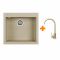 Набір кухонний Adamant Univer, штучний камінь, квадрат, без крила, 560х500х200мм, чаша - 1, врізна, Сахара + змішувач