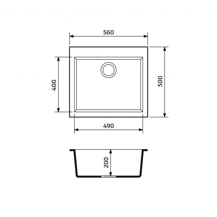 Набір кухонний Adamant Univer, штучний камінь, квадрат, без крила, 560х500х200мм, чаша - 1, врізна, чорний + змішувач