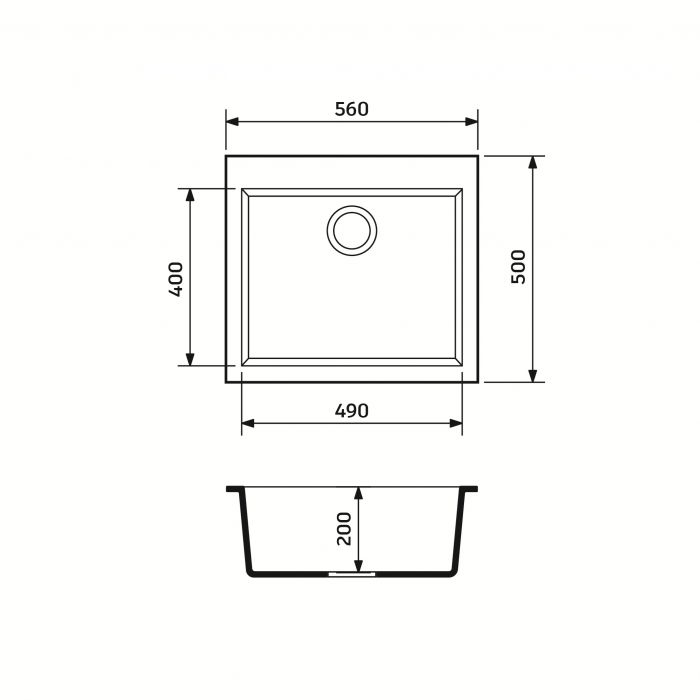 Набір кухонний Adamant Univer, штучний камінь, квадрат, без крила, 560х500х200мм, чаша - 1, врізна, Old stone + змішувач + дозатор + ополіскувач склянок + коландер