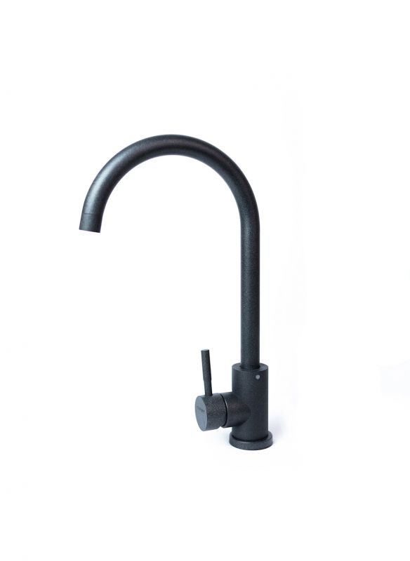 Набір кухонний Adamant Ovum, штучний камінь, овальна, з крилом, 615х495х200мм, чаша - 1, врізна, графіт + змішувач