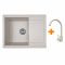 Набір кухонний Adamant Minimal, штучний камінь, прямокут., з крилом, 615х495х200мм, чаша - 1, врізна, Avena + змішувач