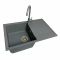 Набір кухонний Adamant Horizon, штучний камінь, прямокут., з крилом, 780х495х230мм, чаша - 1, врізна, сірий + змішувач та дозатор