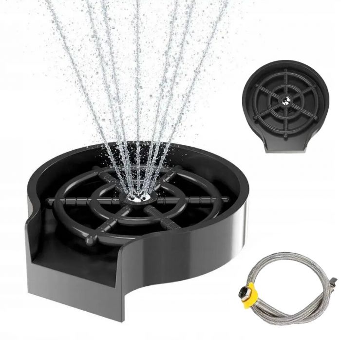 Набір кухонний Adamant Horizon, штучний камінь, прямокут., з крилом, 780х495х230мм, чаша - 1, врізна, чорний + змішувач + дозатор + ополіскувач склянок + коландер