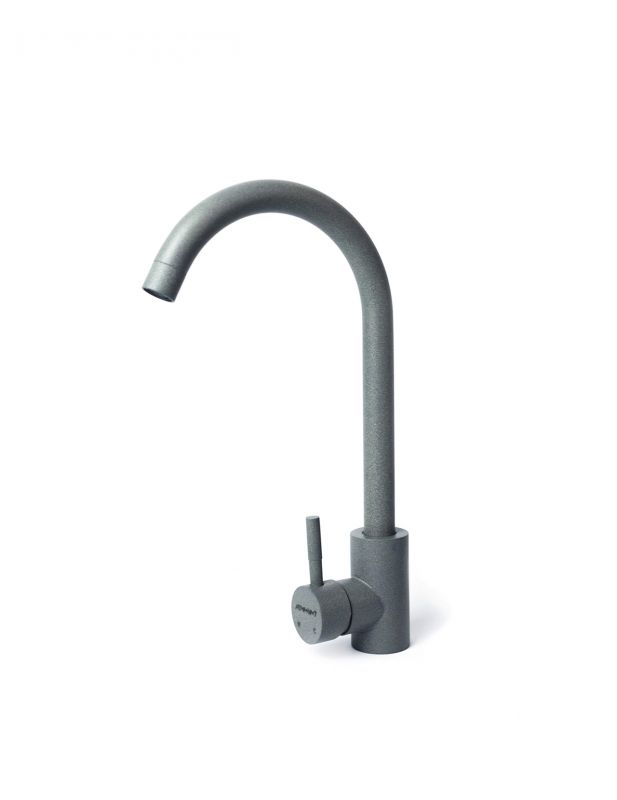 Набір кухонний Adamant Horizon Medium, штучний камінь, прямокут., з крилом, 700х500х230мм, чаша - 1, врізна, сірий + змішувач та дозатор