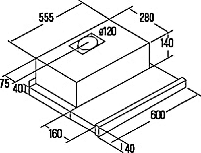 Витяжка Cata телескопічна, 60см, 360м.куб/год, TFK 6005, нерж