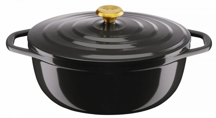 Каструля Tefal Air, з кришкою, 5.7л, алюміній, чорний