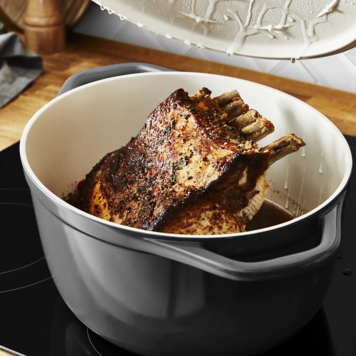 Каструля Tefal Air, з кришкою, 5.7л, алюміній, чорний
