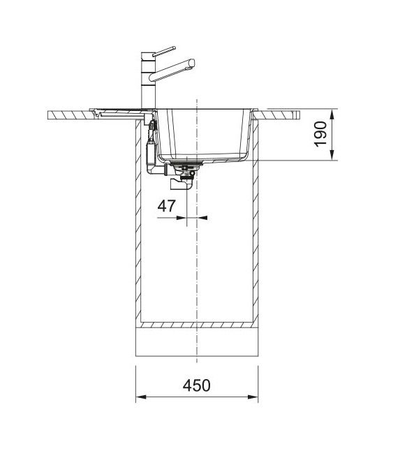 Мийка кухонна Franke City, фраграніт, прямокутник, з крилом, 620х500х190мм, чаша - 1, врізна, оборотна, UCG 611-62, сірий камінь