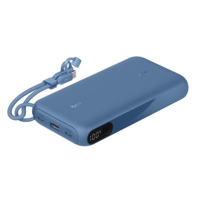 Акумулятор портативний літій-іонний Power Bank Belkin 20000мА·год, 20Вт, з дисплеєм, синій