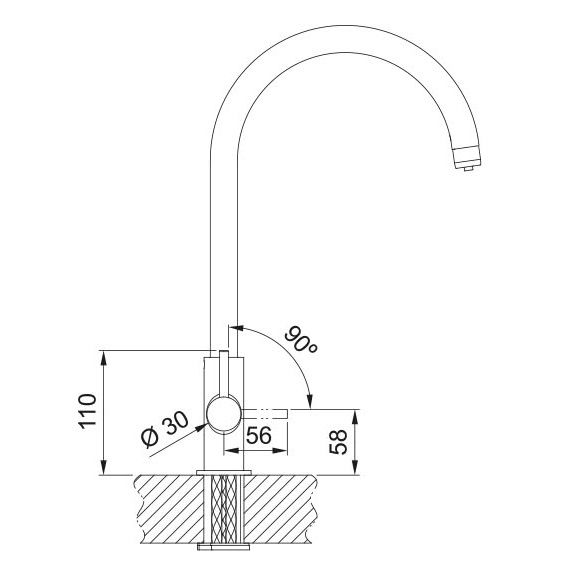 Змішувач для кухні Franke Lina Clear Water, довж.виливу - 216 мм, поворотний, 1+1 фільтр, чорний матовий