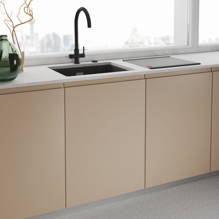 Змішувач для кухні Franke Lina J Clear Water 2.0, довж.виливу - 212 мм, поворотний, 1+1 фільтр, чорний матовий