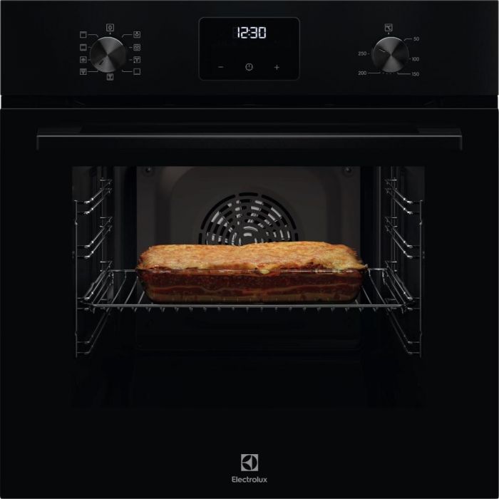 Духова шафа Electrolux електрична, 65л, A, дисплей, конвекція, телескопічні напрямні, чорний