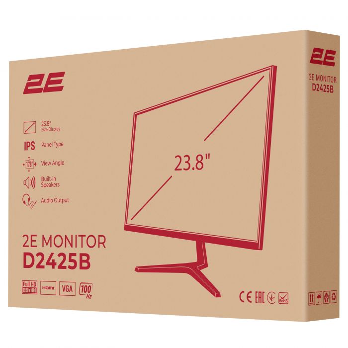 Монітор 2E 23.8" D2425B D-Sub, HDMI, MM, IPS, 100Hz, FreeSync