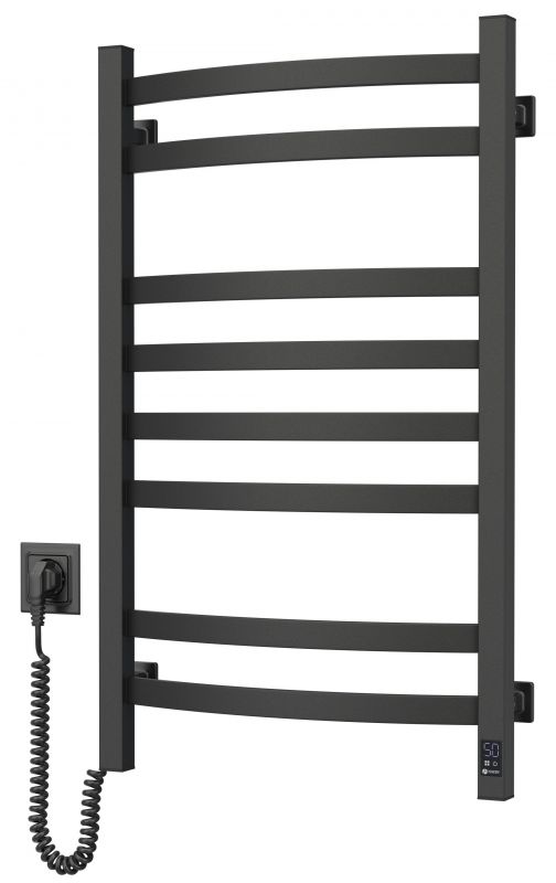 Рушникосушка Navin електрична Avalon, 800х480х104мм, таймер-регулятор, сталь, чорний муар, ліве підключення
