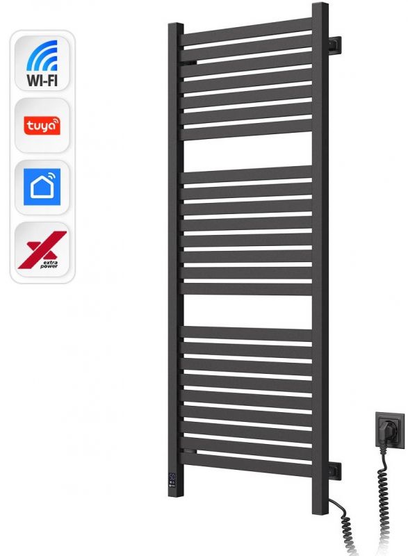 Рушникосушка Navin електрична Авангард Х, 1200х480х71мм, Wi-Fi, сталь, чорний муар, праве підключення