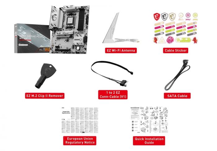 Материнcька плата MSI B850 GAMING PLUS WIFI6E sAM5 B850 4xDDR5 M.2 HDMI DP WiFi BT ATX