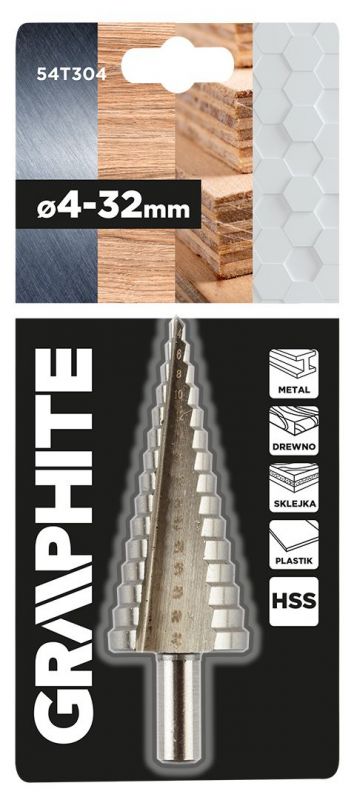 Свердло по металу ступінчасте GRAPHITE HSS 4x32мм