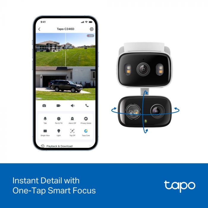 Камера IP з подвійним об'єктивом TP-LINK Tapo C246D 3MP N300 microSD motion detection