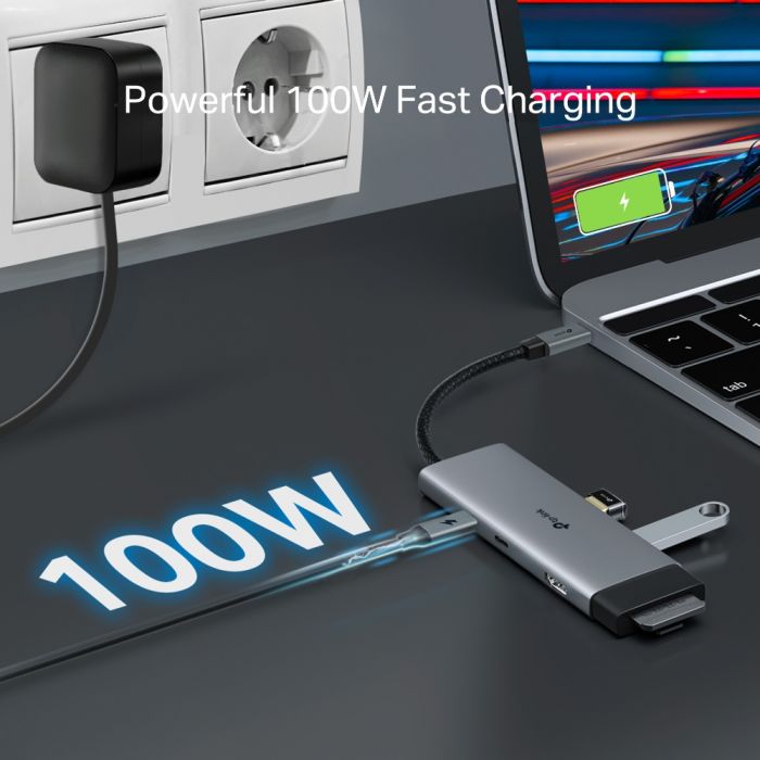 Хаб USB TP-LINK UH7020C USB-C > 2xUSB3.0/1xUSB-C/xHDMI/1xSD/1xmicroSD/1xPD 100Wh