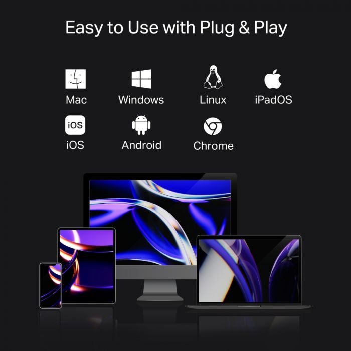 Хаб USB TP-LINK UH7020C USB-C > 2xUSB3.0/1xUSB-C/xHDMI/1xSD/1xmicroSD/1xPD 100Wh