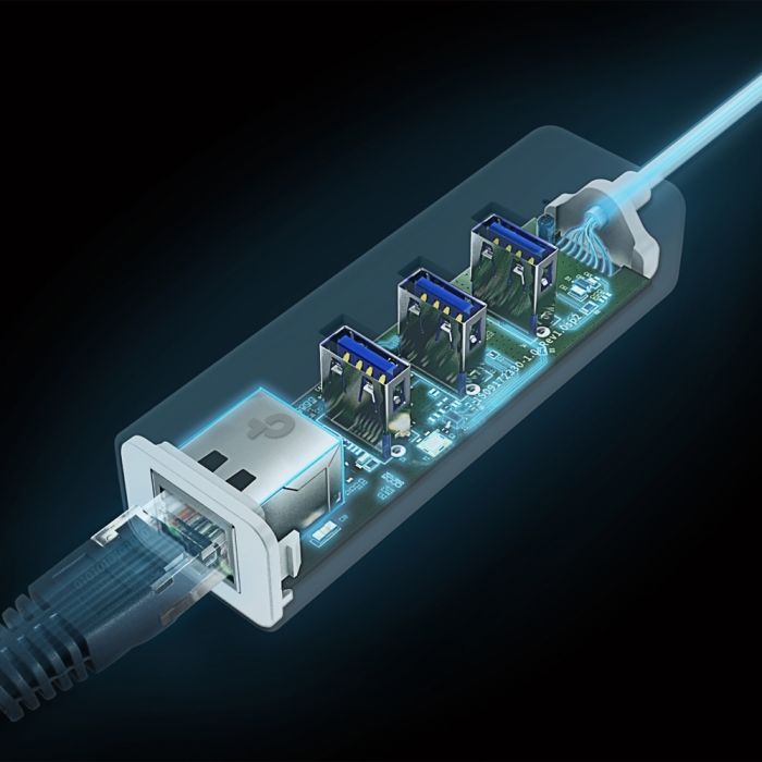 Мережевий адаптер TP-LINK UE330С 1xGE, 3xUSB3.0, USB-С