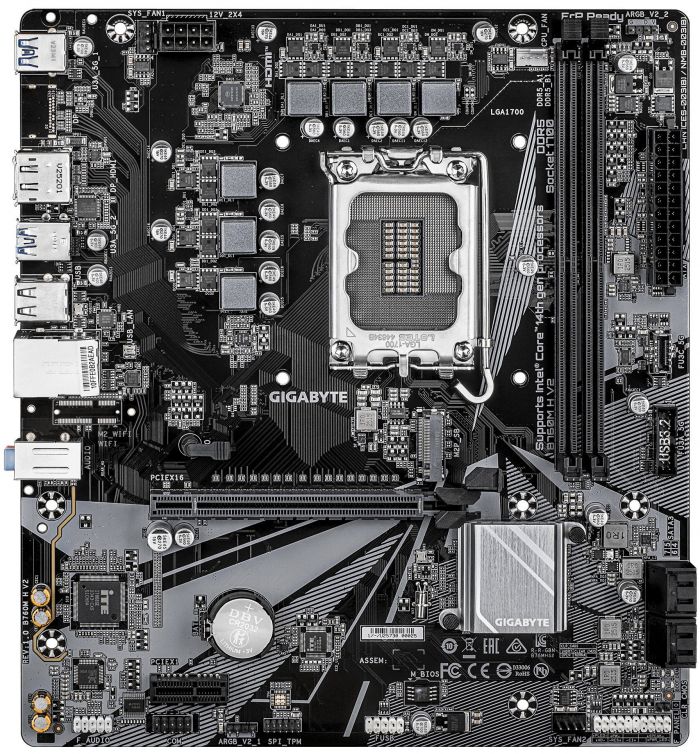 Материнська плата GIGABYTE B760M H V2 s1700 B760 2xDDR4 M.2 HDMI DP mATX