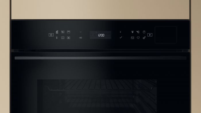 Духова шафа Whirlpool електрична, 73л, A+, дисплей, конвекція, піроліз, телескопічні напрямні, чорний
