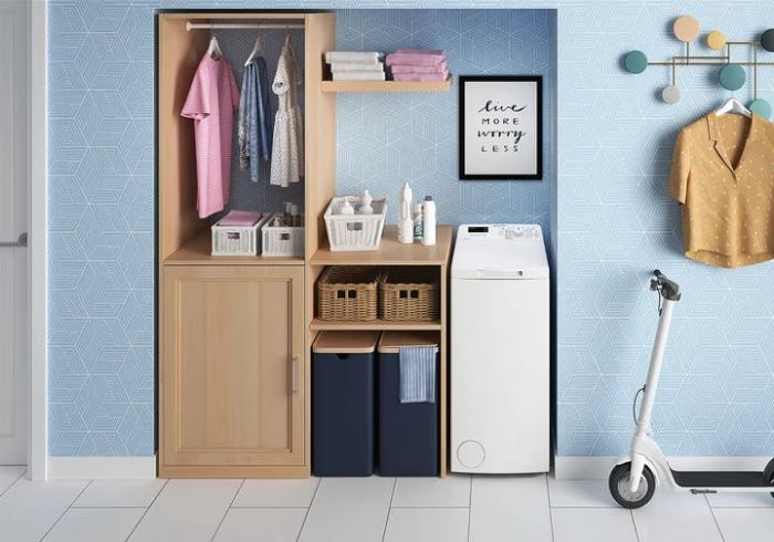 Пральна машина Indesit вертикальна, 5кг, 1000, C, 60см, дисплей, білий