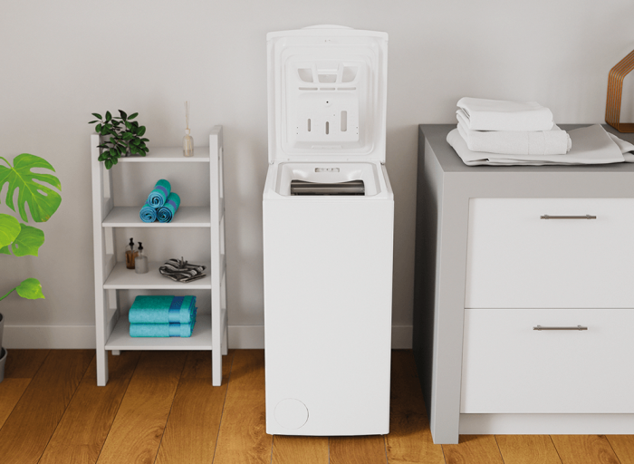 Пральна машина Indesit вертикальна, 6кг, 1000, C, 60см, дисплей, білий