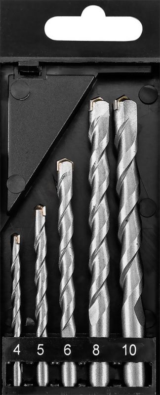 Набір свердел по бетону GRAPHITE 4-10мм, кейс, 5шт